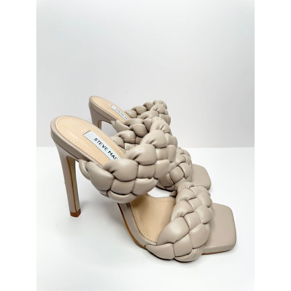 Steve Madden‎ Sandals Womens 5.5 Tan Kenley Citron Braided Open Toe High Heel
